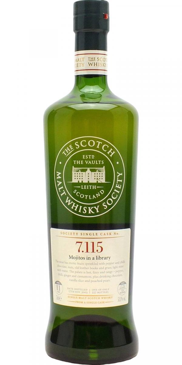 Longmorn 2003 SMWS 7.115 Mojitos in a library