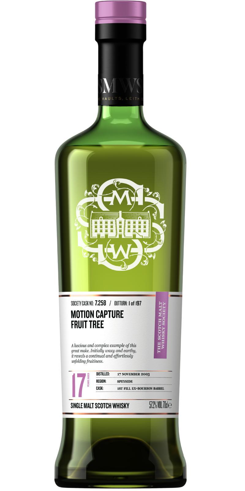 Longmorn 2003 SMWS 7.258 Motion capture fruit tree