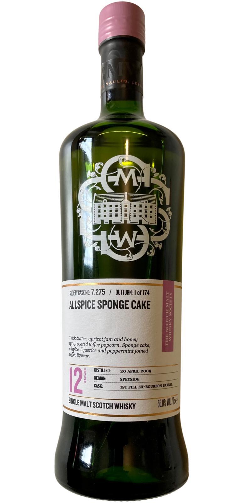Longmorn 2009 SMWS 7.275 Allspice sponge cake