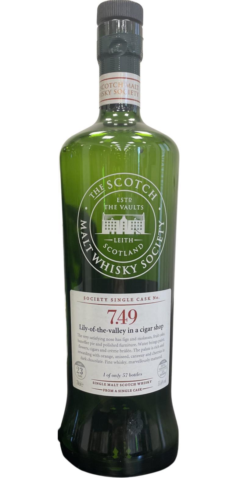 Longmorn 23-year-old SMWS 7.49 Lily-of-the-valley in a cigar shop