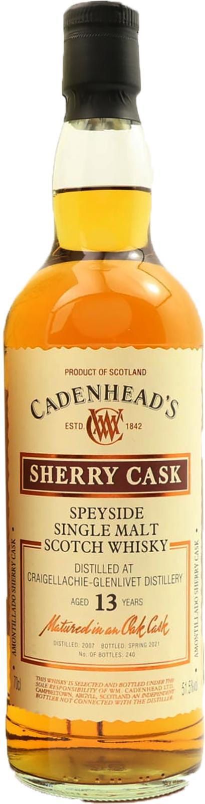 Craigellachie 2007 CA  Wood Range - Sherry Cask