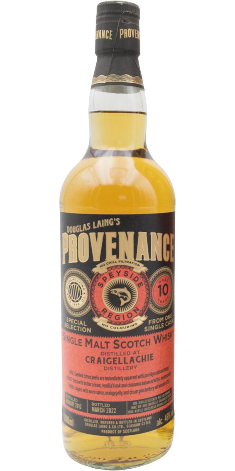 Craigellachie 2012 DL  Provenance