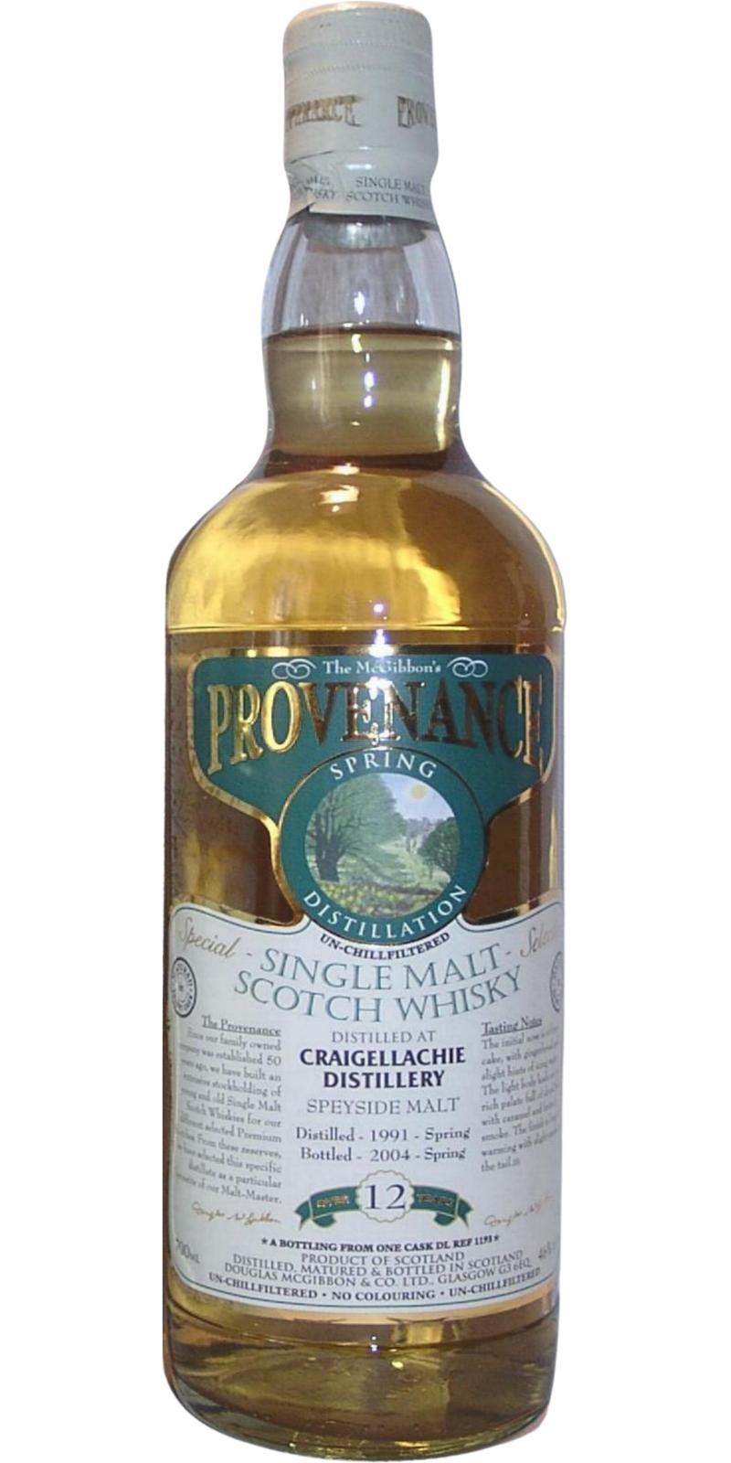Craigellachie 1991 McG  McGibbon's Provenance
