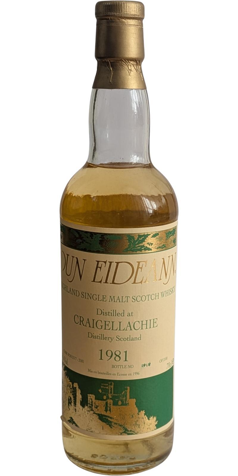 Craigellachie 1981 DE  Signatory Vintage for AUXIL
