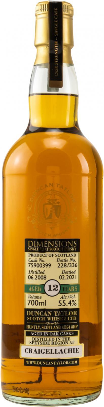 Craigellachie 2008 DT  Dimensions