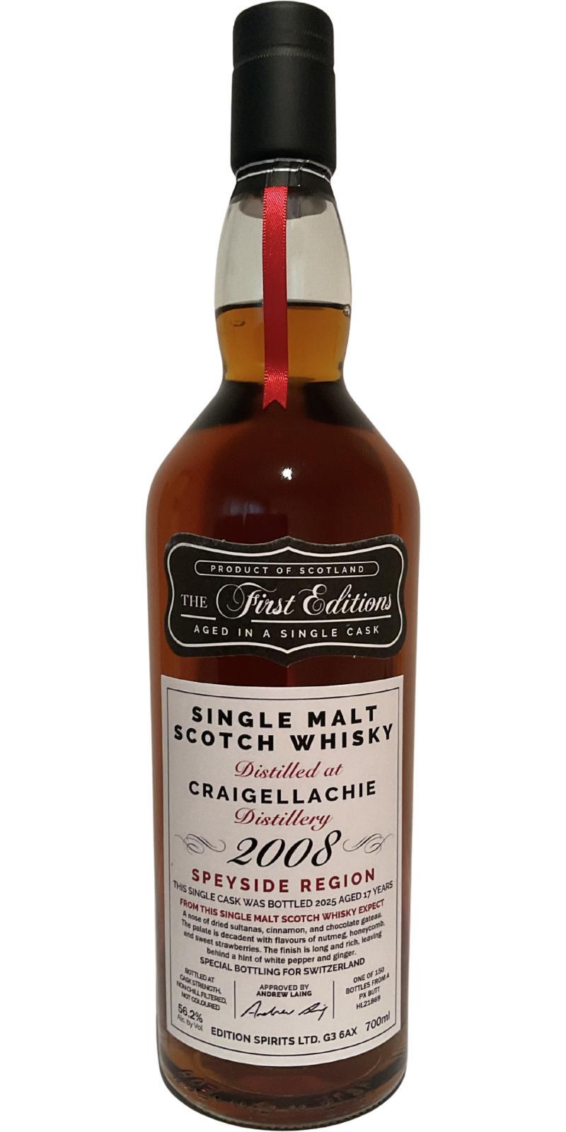 Craigellachie 2008 ED  The First Editions