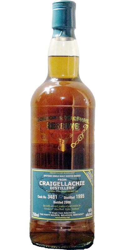 Craigellachie 1995 GM  Reserve - The Party Source