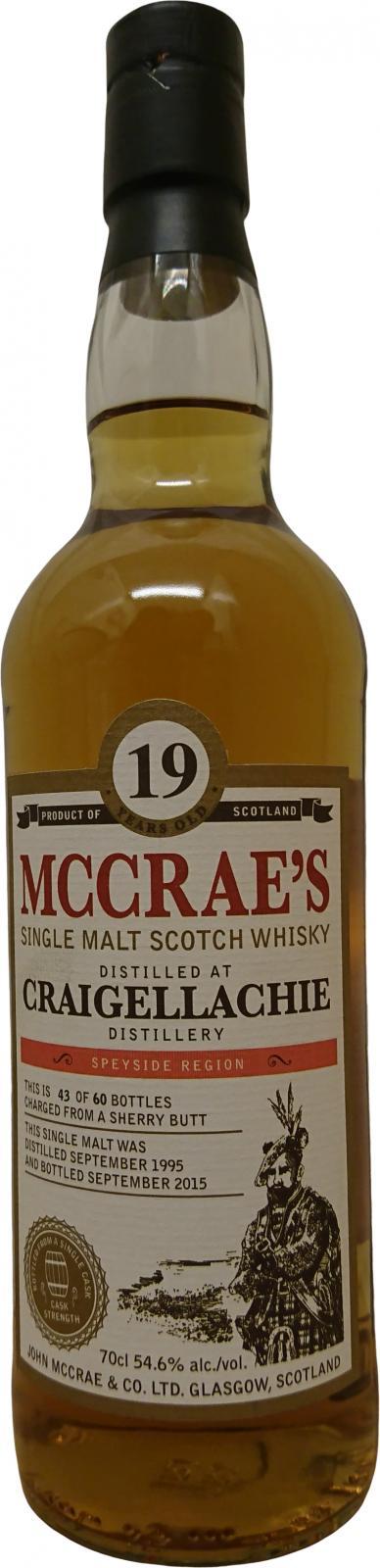 Craigellachie 1995 JMC  McCrae's
