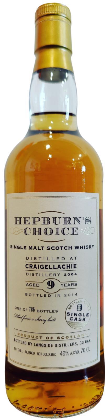 Craigellachie 2004 LsD  Hepburn's Choice
