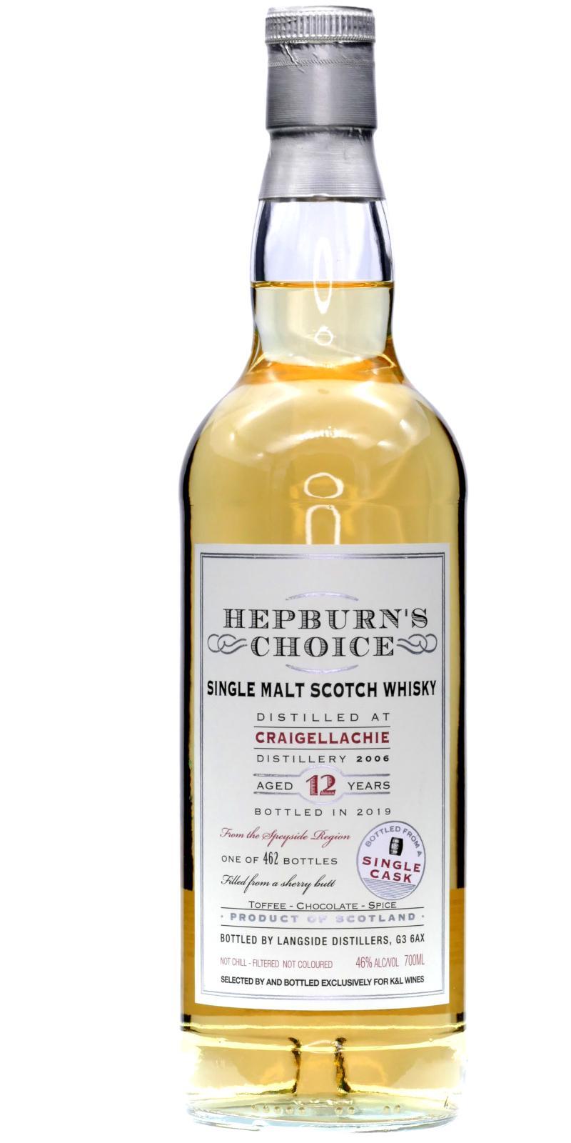 Craigellachie 2006 LsD  Hepburn's Choice
