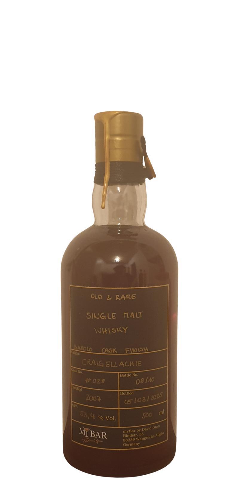 Craigellachie 2007 myBar