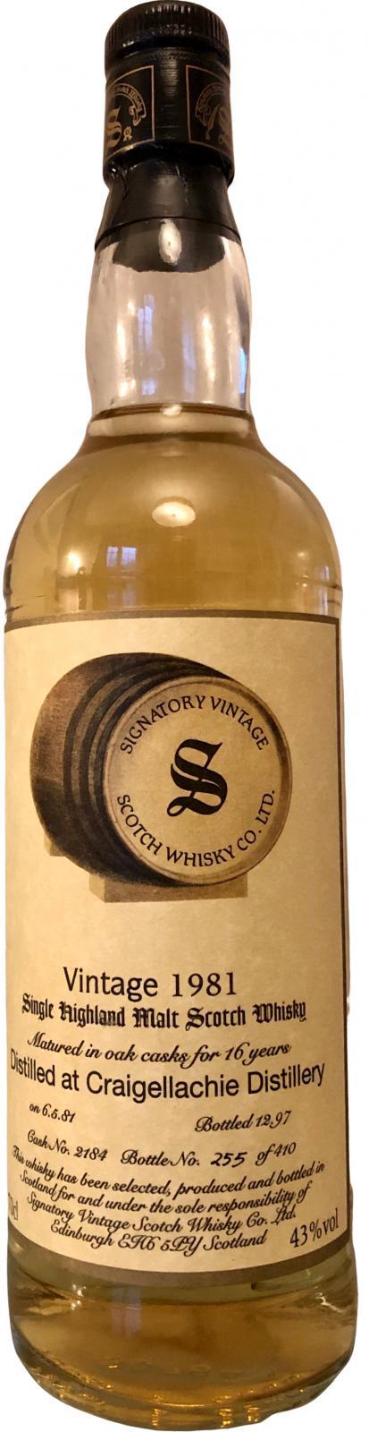 Craigellachie 1981 SV  Vintage Collection