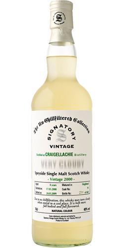 Craigellachie 2000 SV  The Un-Chillfiltered Collection - Very Cloudy