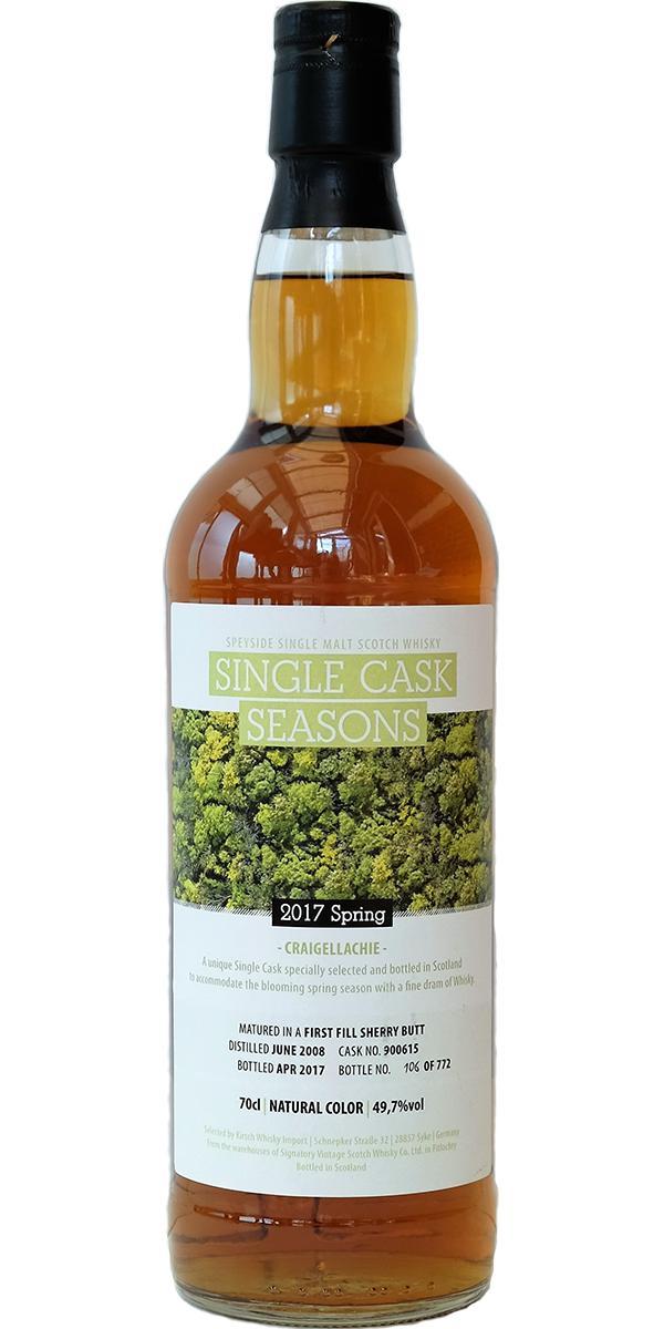 Craigellachie 2008 SV  Single Cask Seasons - Spring 2017