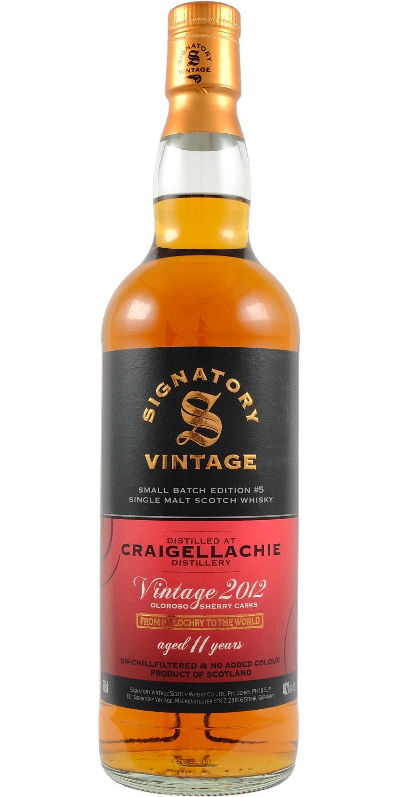 Craigellachie 2012 SV  Small Batch Edition #5