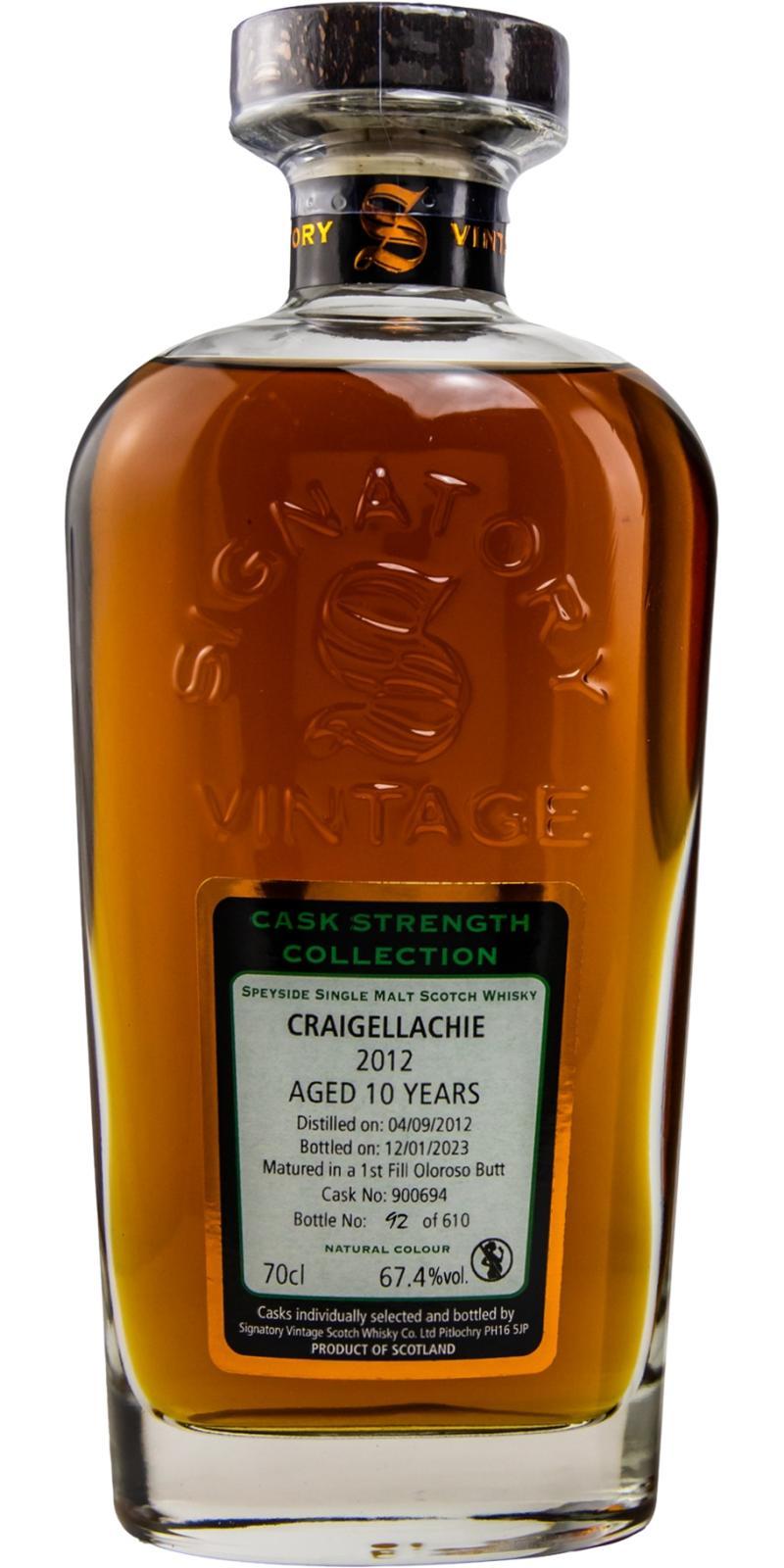 Craigellachie 2012 SV  Cask Strength Collection