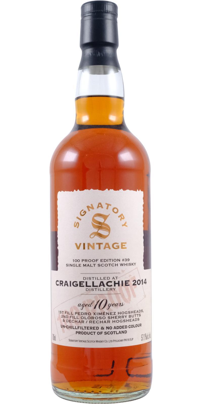 Craigellachie 2014 SV  100 Proof - Edition #39