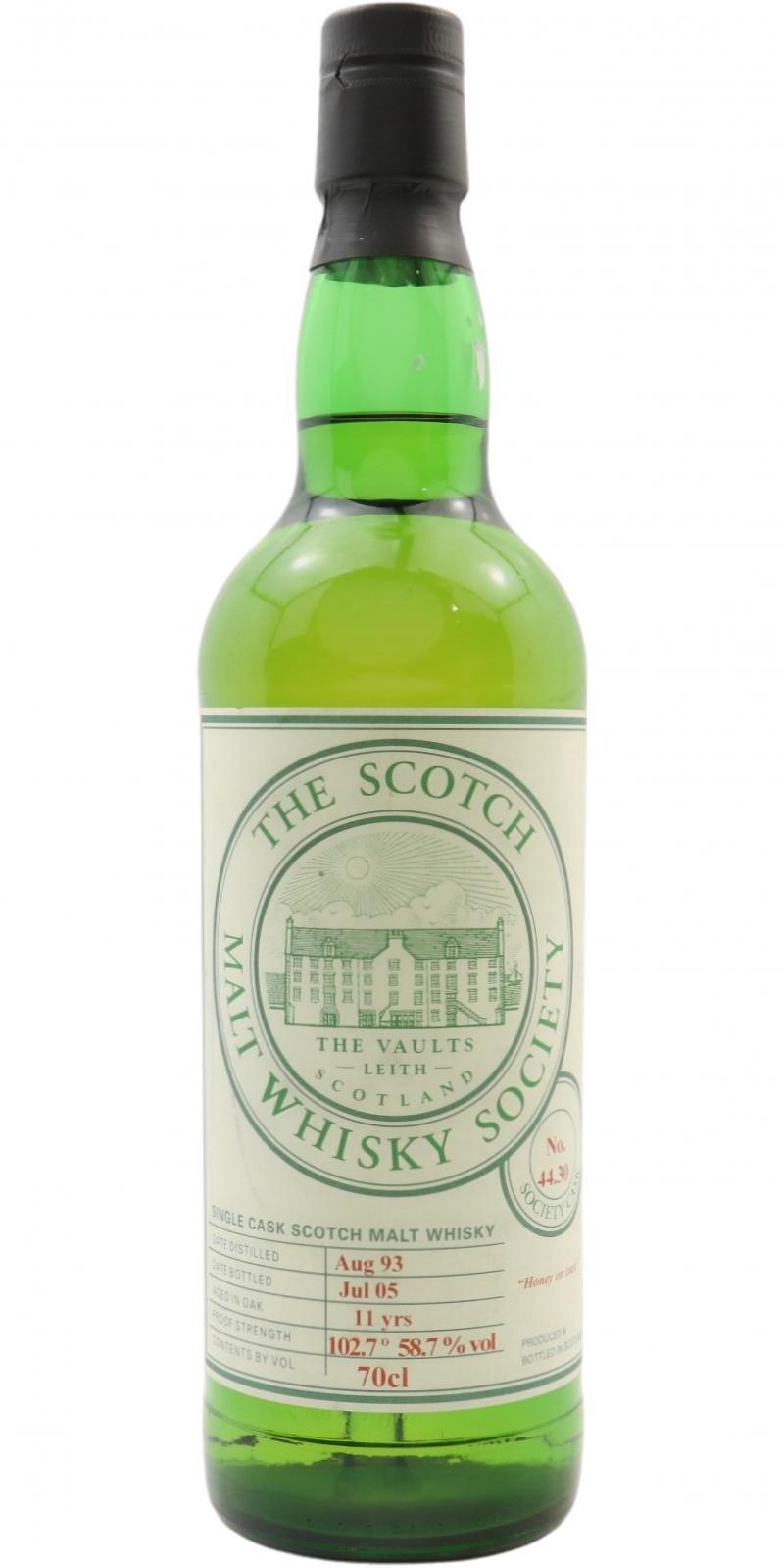 Craigellachie 1993 SMWS 44.30  Honey on toast