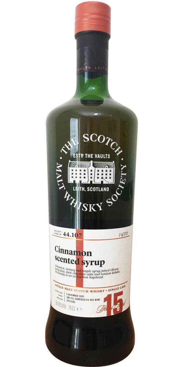 Craigellachie 2002 SMWS 44.107  Cinnamon scented syrup