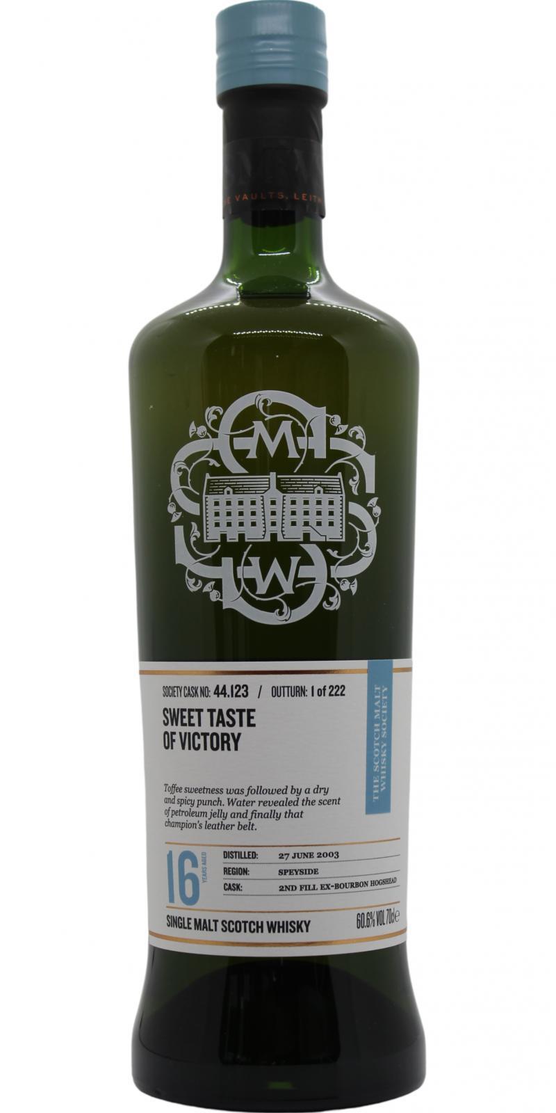 Craigellachie 2003 SMWS 44.123  Sweet taste of victory
