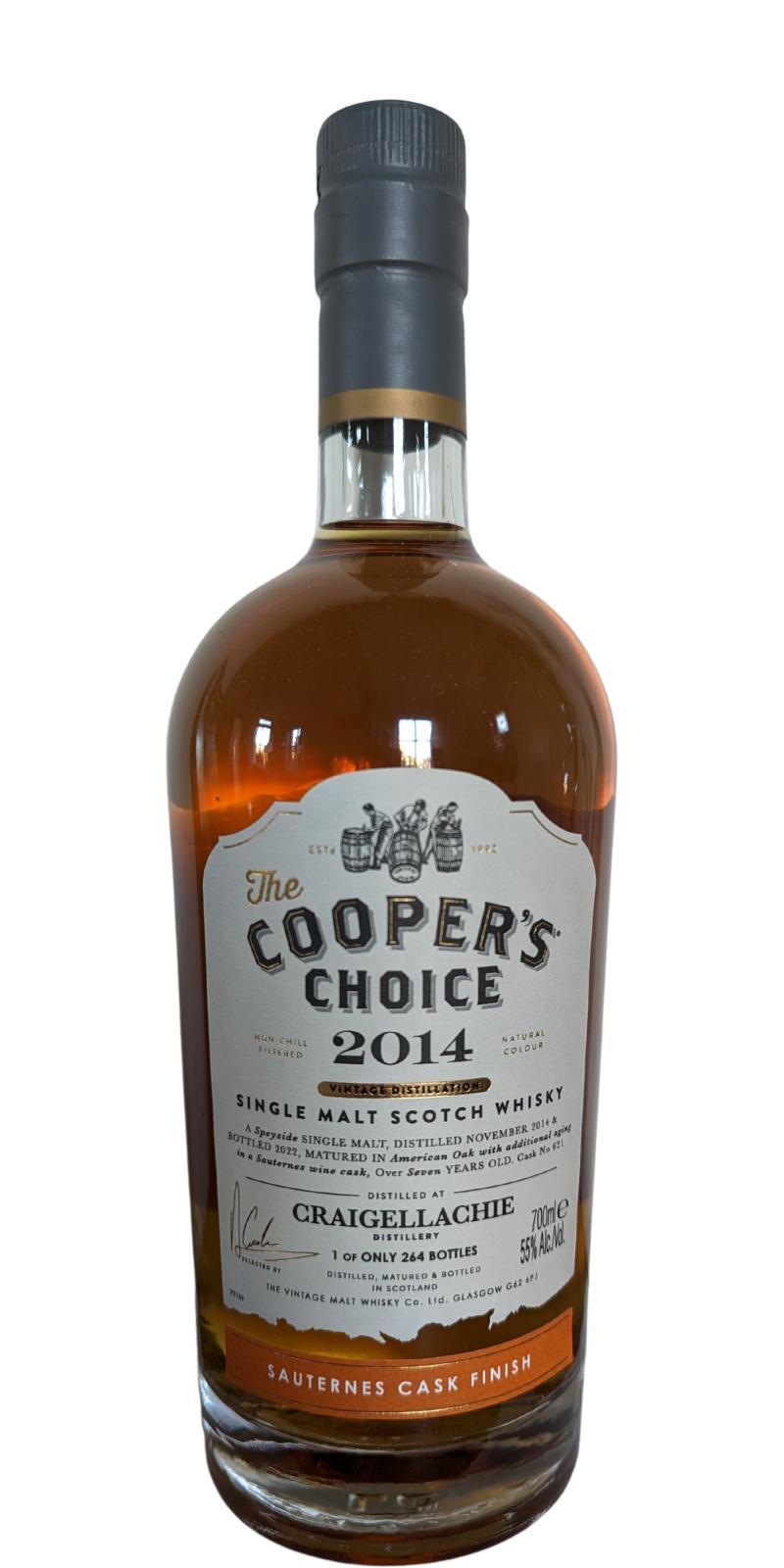 Craigellachie 2014 VM  The Cooper's Choice