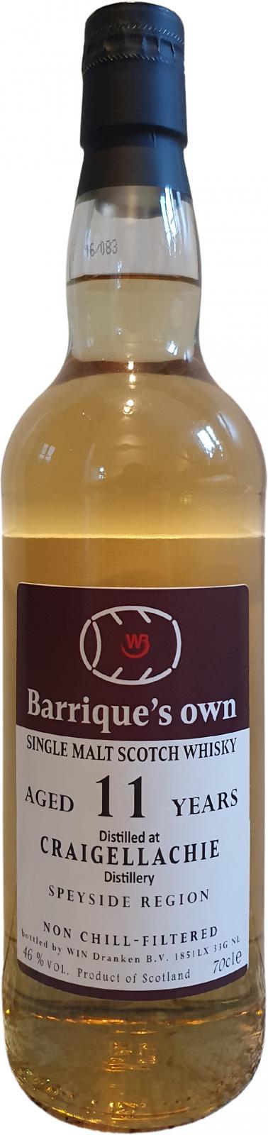 Craigellachie 11-year-old WIN  Barrique's Own