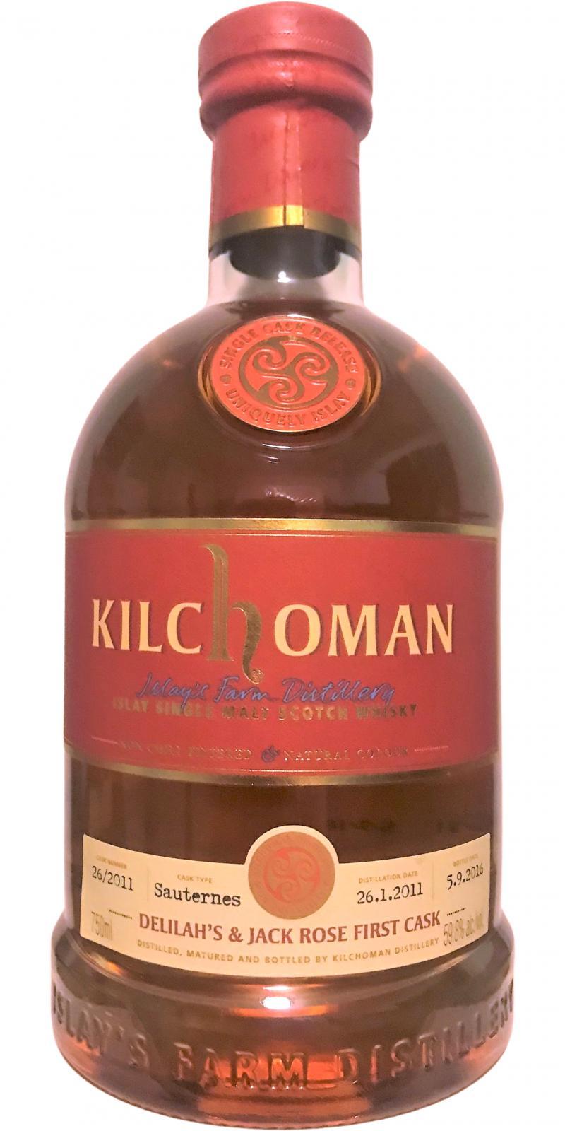 Kilchoman 2011  Delilah's & Jack Rose First Cask