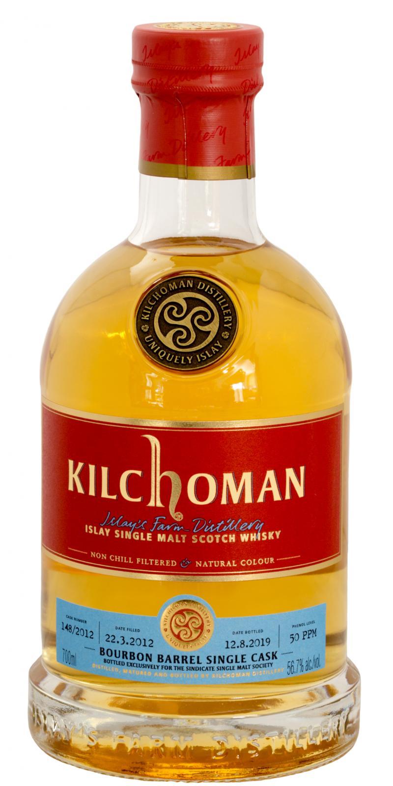 Kilchoman 2012  Bourbon Barrel Single Cask