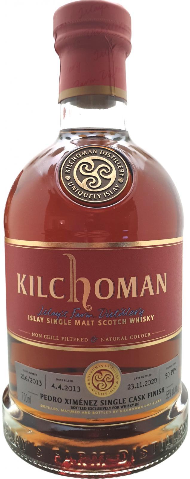 Kilchoman 2013  Pedro Ximénez Single Cask Finish