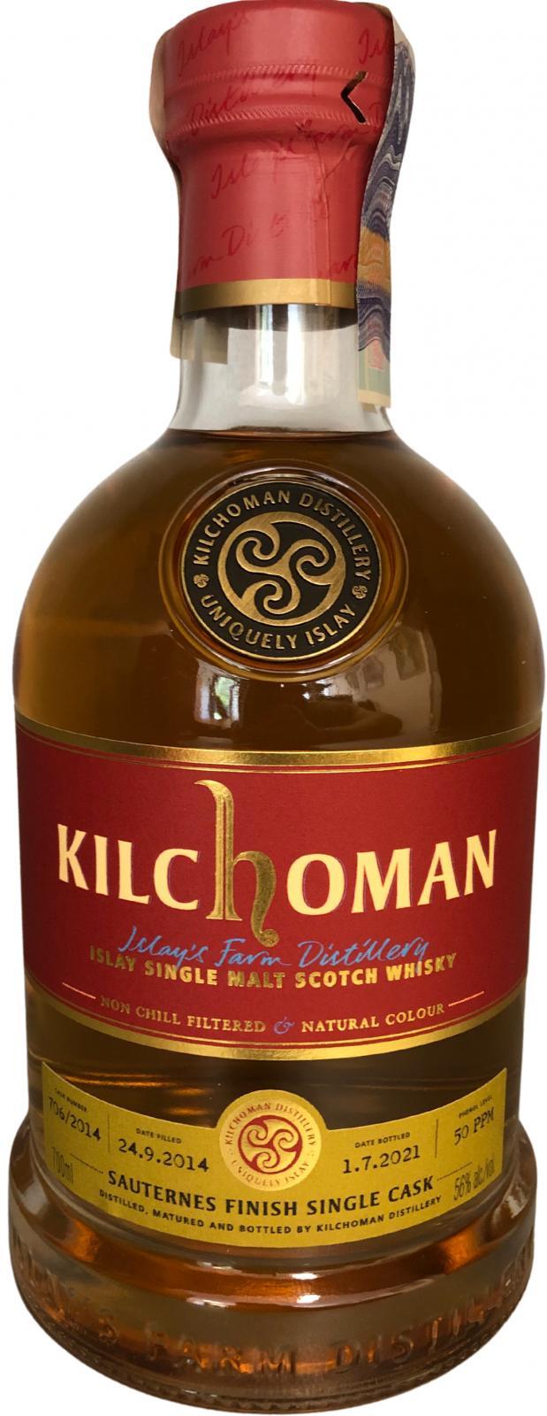 Kilchoman 2014  Sauternes Cask Finish