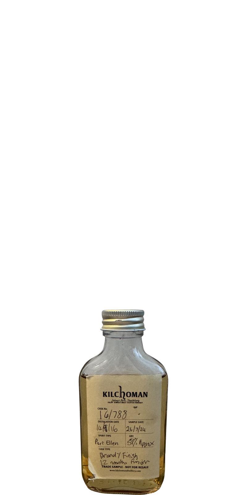 Kilchoman 2016  Duty Paid Sample - For Trade Purposes Only