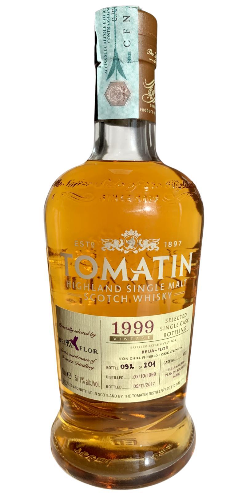 Tomatin 1999 Selected Single Cask Bottling
