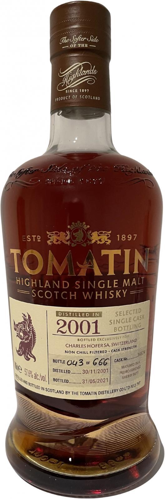 Tomatin 2001 Selected Single Cask Bottling