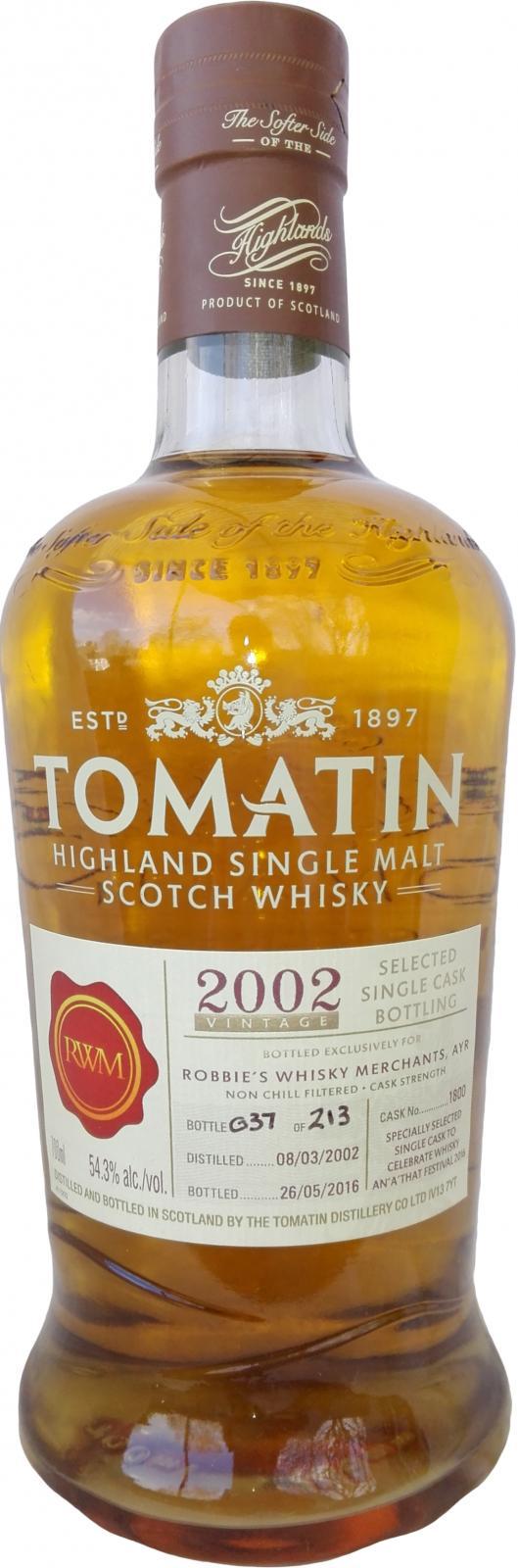 Tomatin 2002 AN'A'THAT FESTIVAL 2016