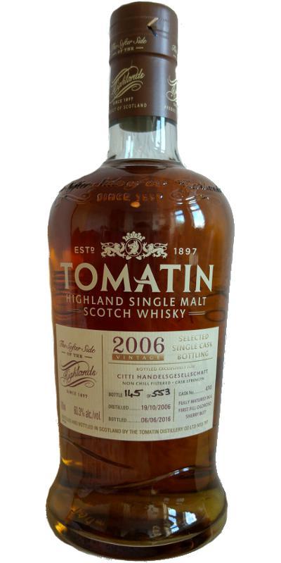 Tomatin 2006 Selected Single Cask Bottling