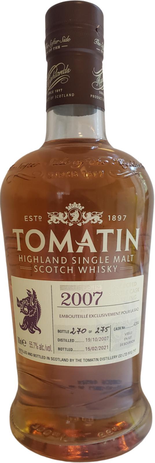 Tomatin 2007 Selected Single Cask Bottling