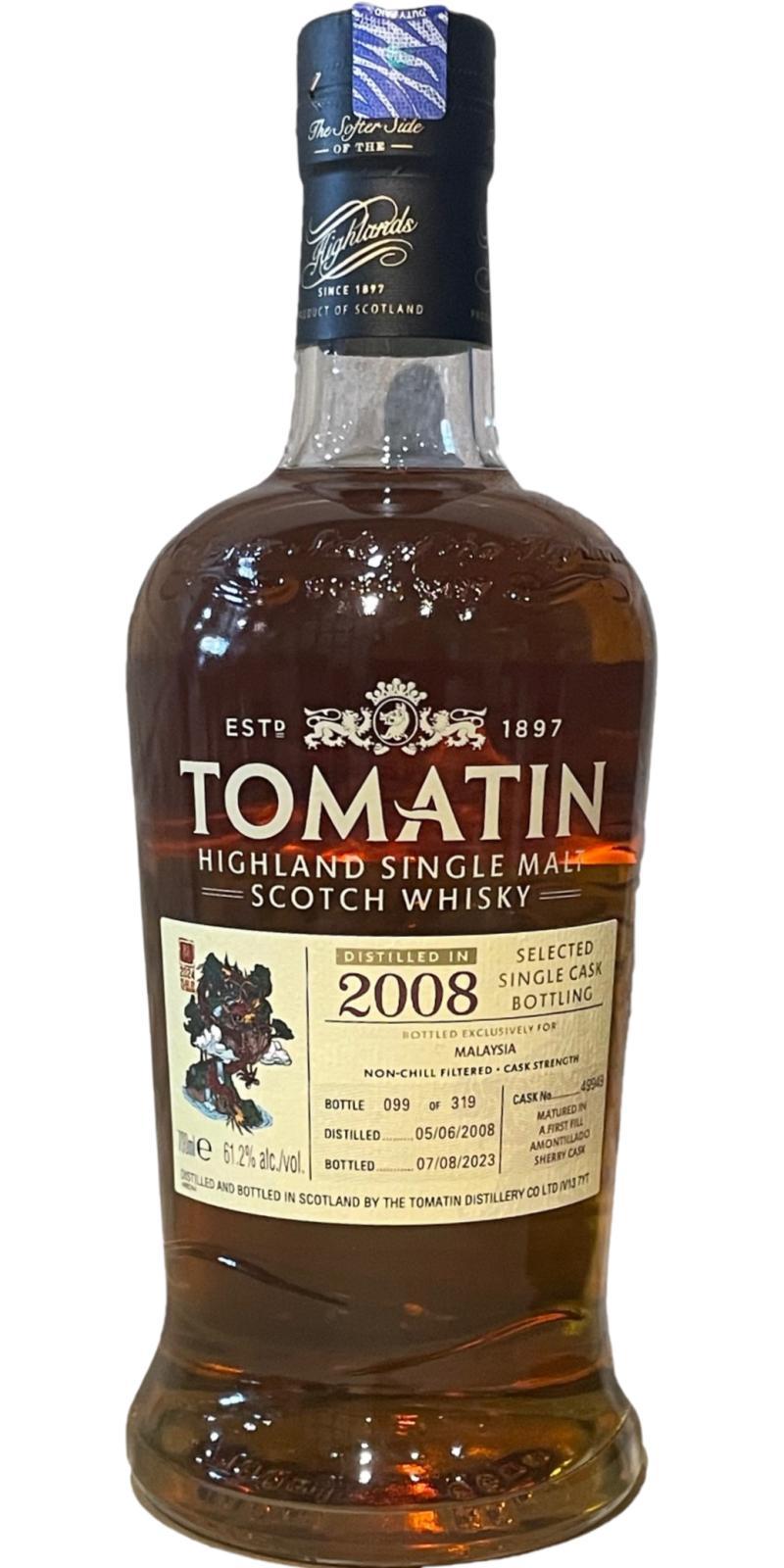 Tomatin 2008 Single Cask - Year of The Dragon