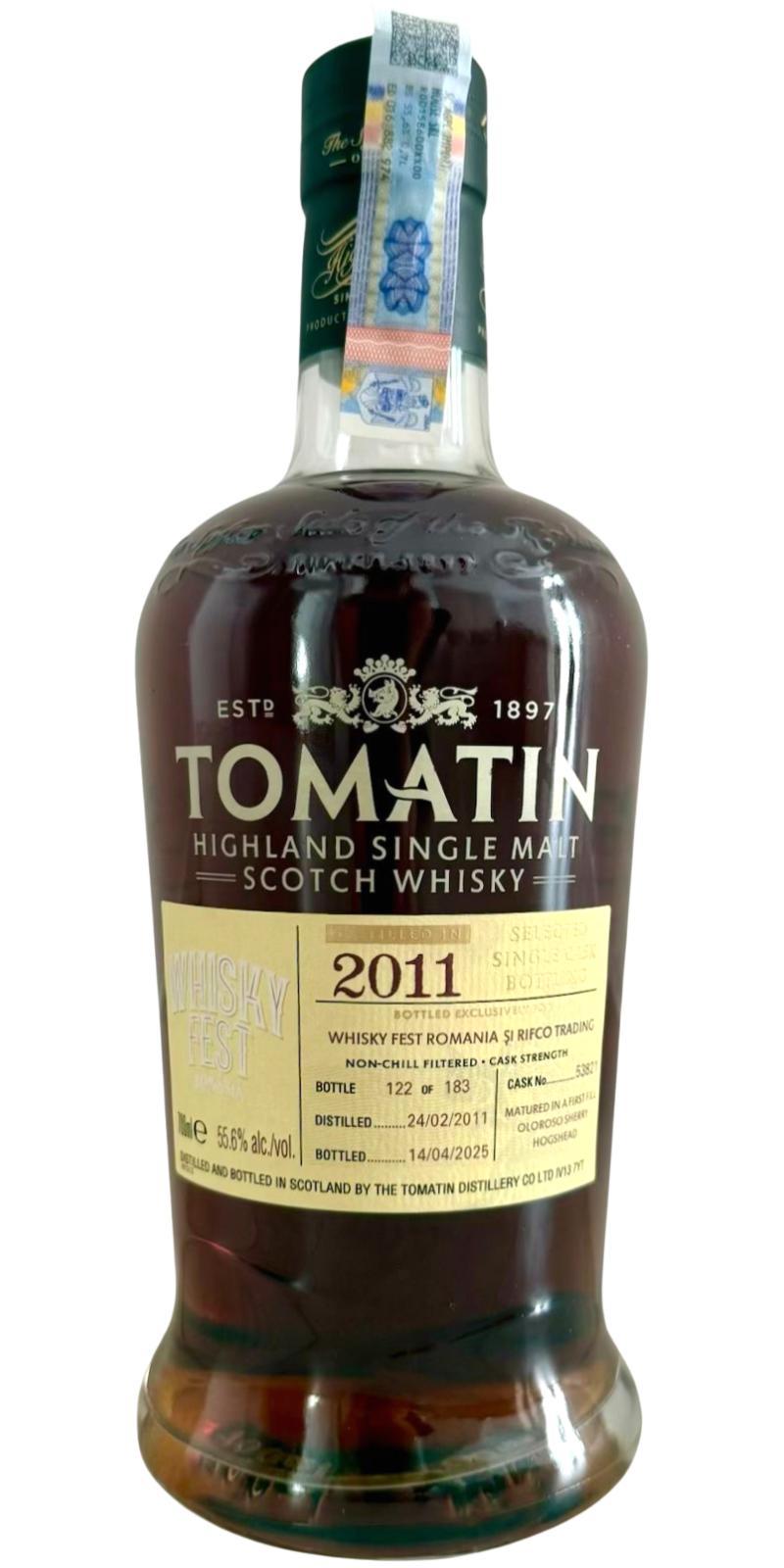 Tomatin 2011 Selected Single Cask Bottling