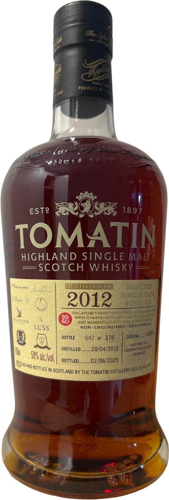 Tomatin 2012 Selected Single Cask Bottling