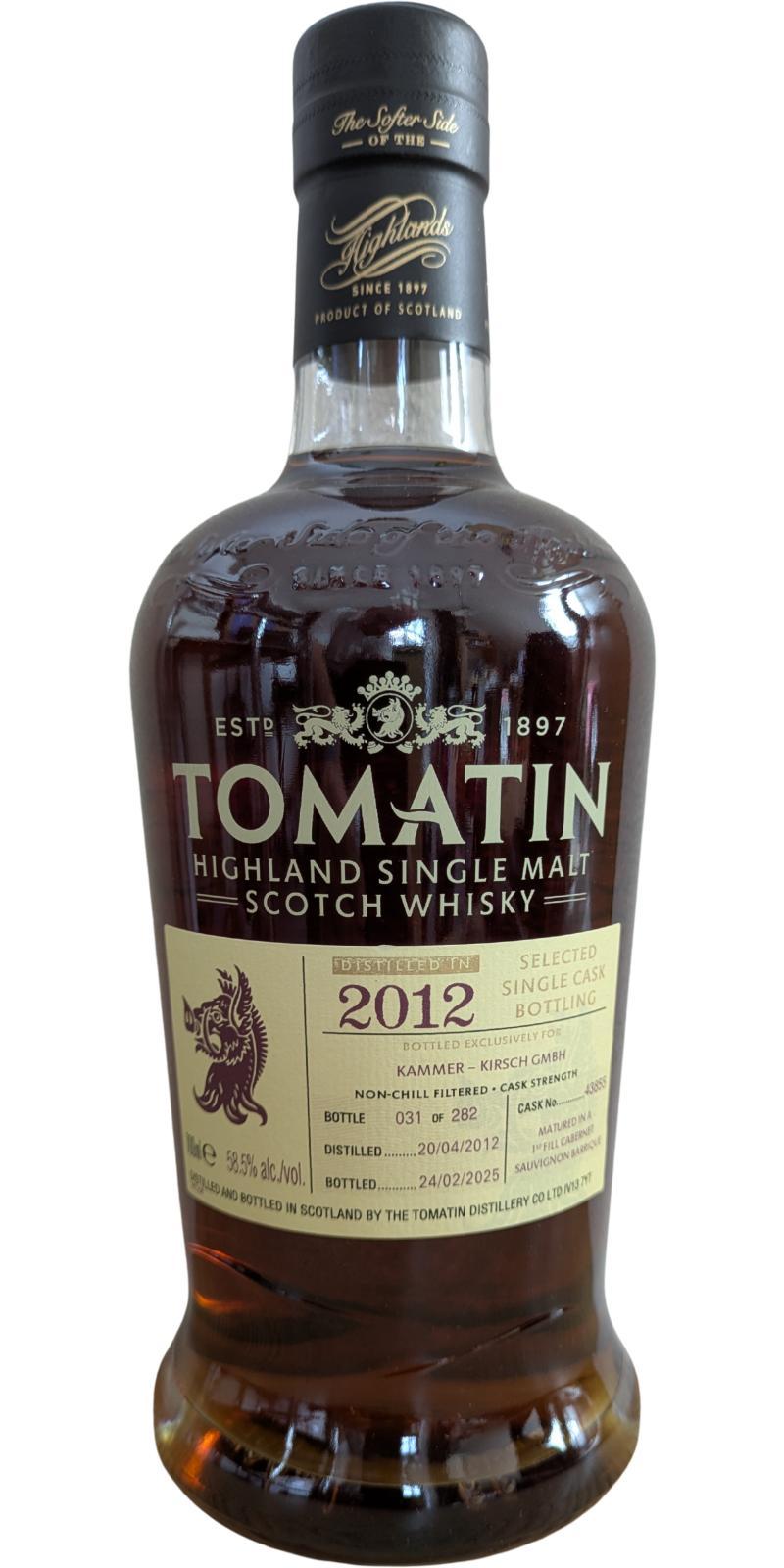 Tomatin 2012 Selected Single Cask Bottling