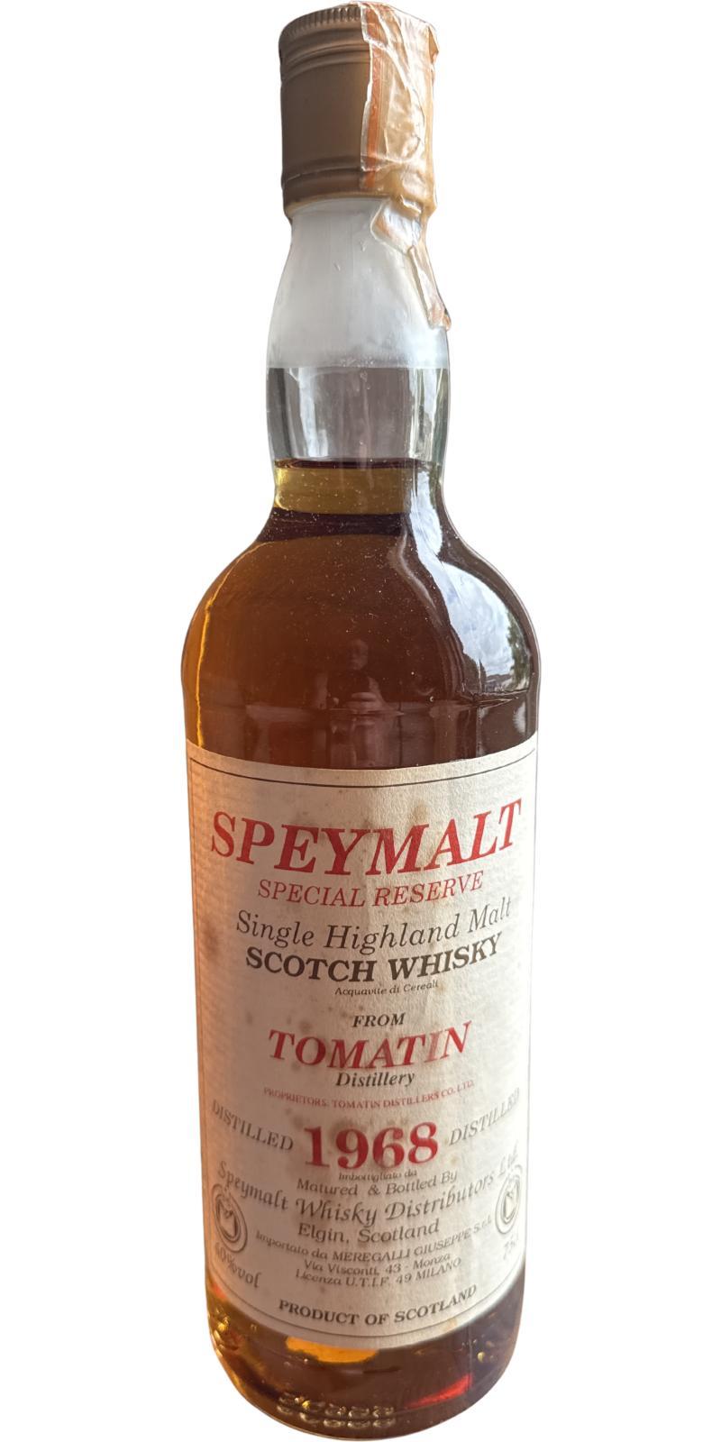 Tomatin 1968 GM Speymalt Special Reserve - Speymalt Whisky Distributors Ltd.