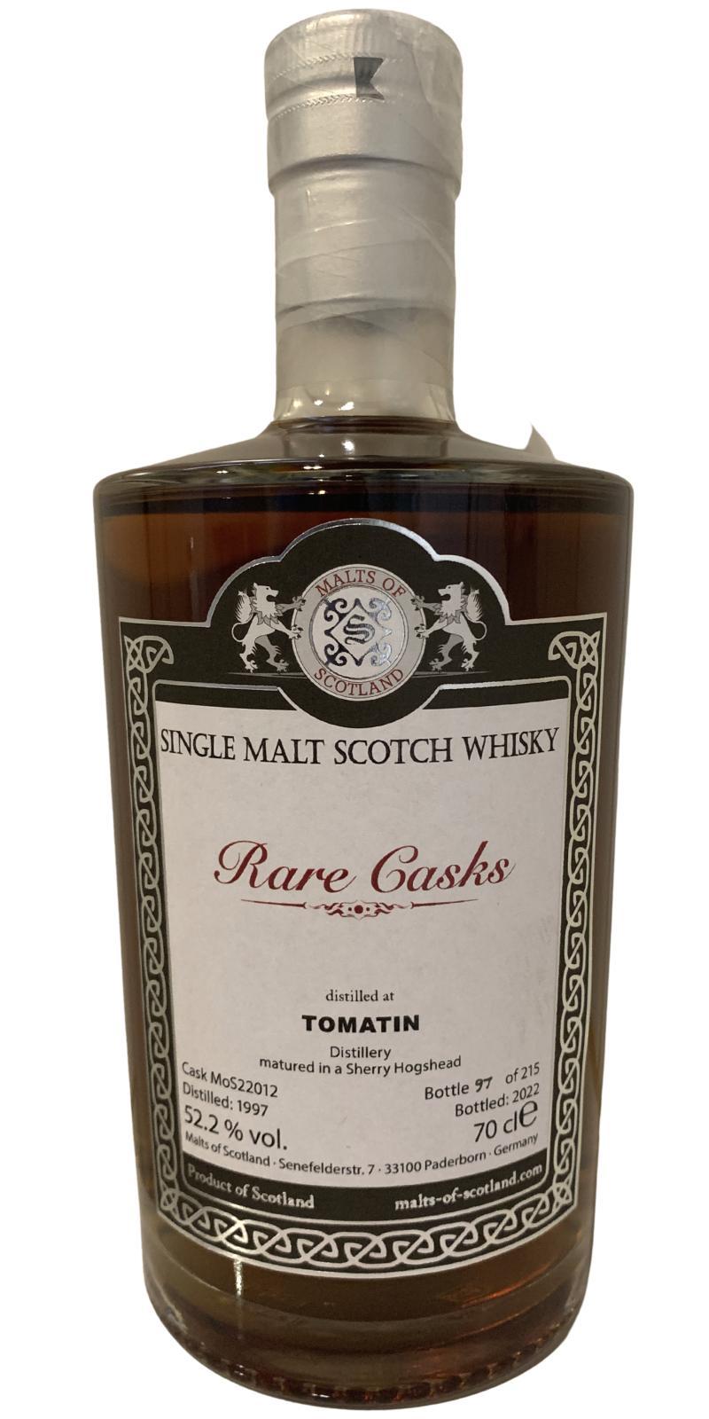 Tomatin 1997 MoS Rare Casks Range