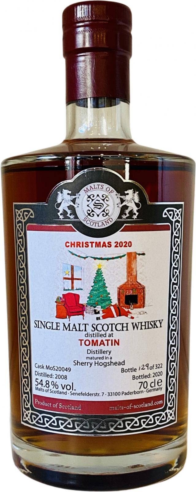 Tomatin 2008 MoS Christmas 2020