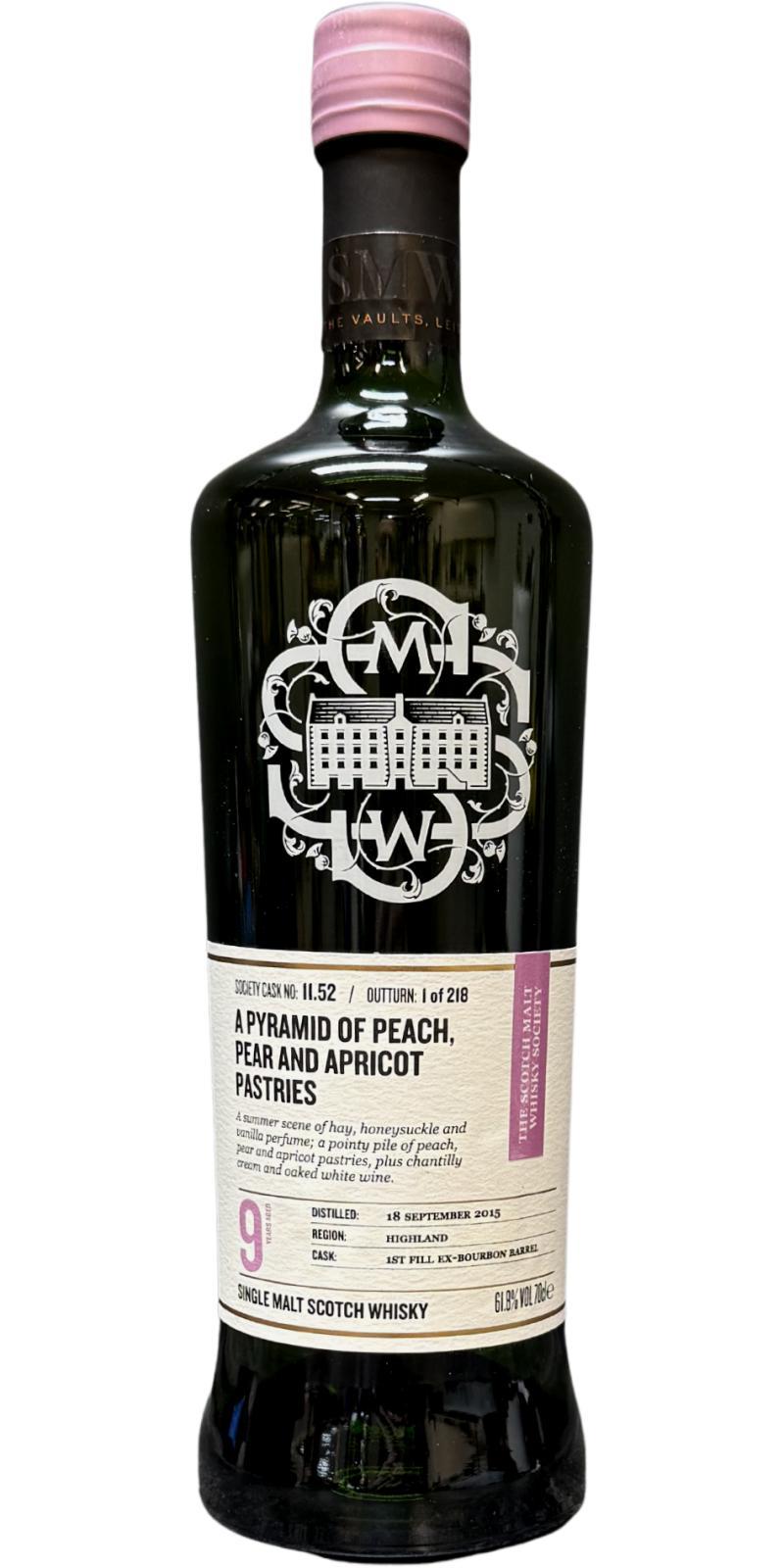 Tomatin 2015 SMWS 11.52 A pyramid of peach, pear and apricot pastries