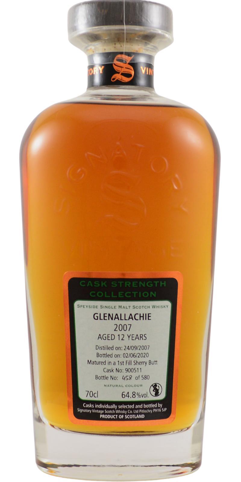 Glenallachie 2007 SV  Cask Strength Collection