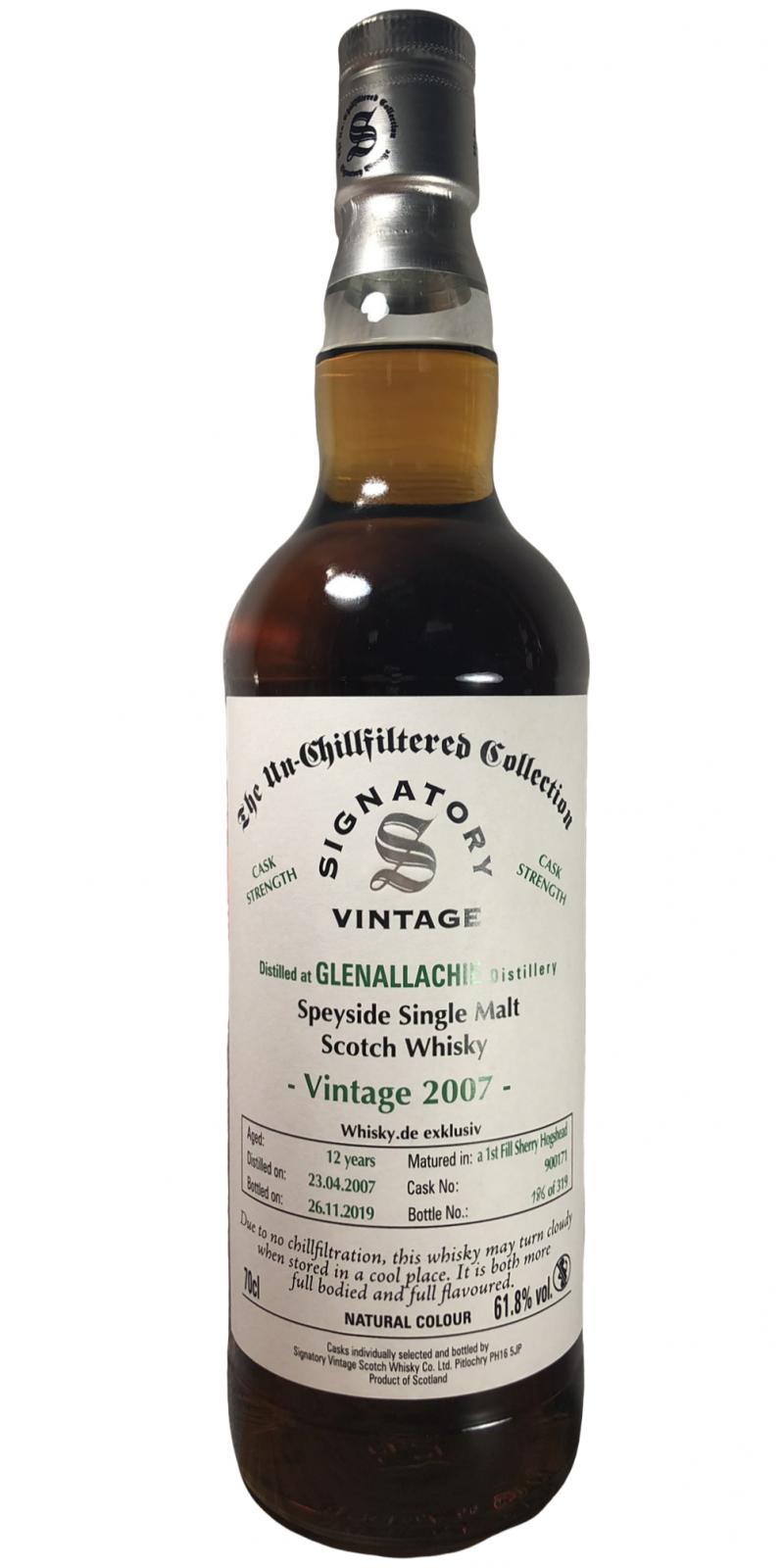Glenallachie 2007 SV  The Un-Chillfiltered Collection