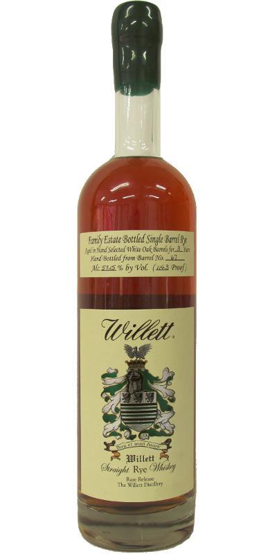 Willett 03-year-old  Family Estate Bottled Single Barrel Rye