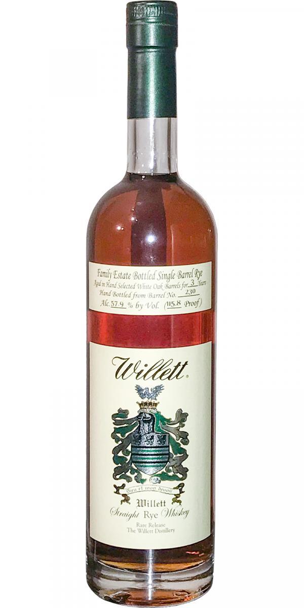 Willett 03-year-old  Family Estate Bottled Single Barrel Rye
