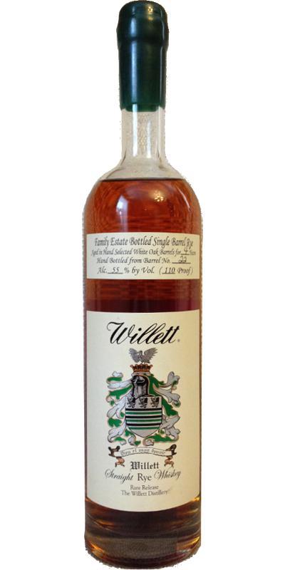 Willett 04-year-old  Family Estate Bottled Single Barrel Rye