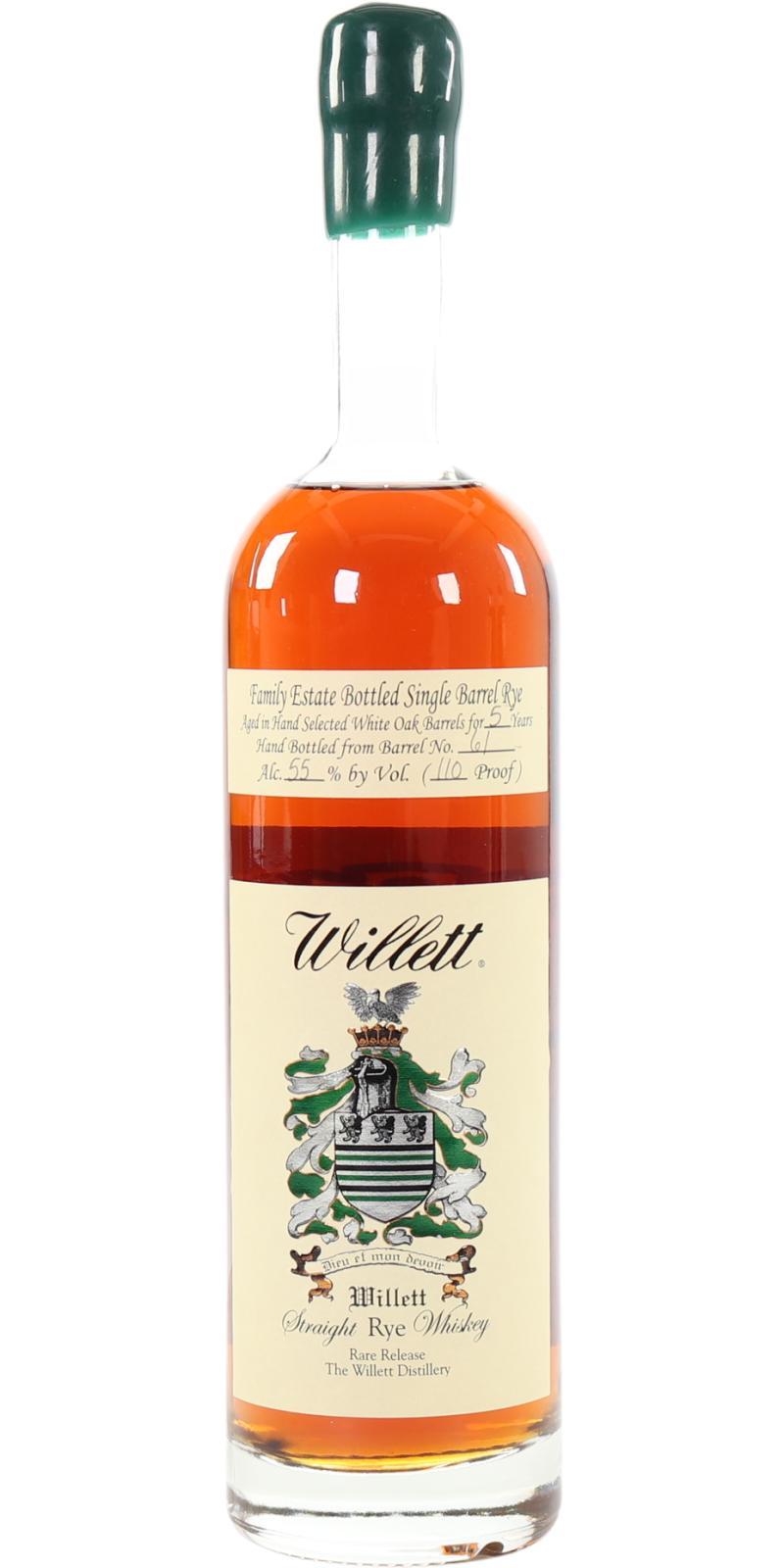 Willett 05-year-old  Family Estate Bottled Single Barrel Rye